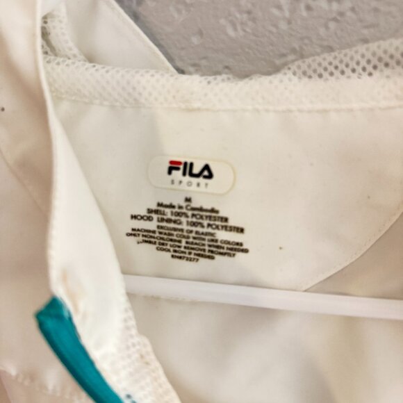 FILA Women’s White Lightweight Windbreaker Jacket Half Zip, Hooded - Picture 3 of 4
